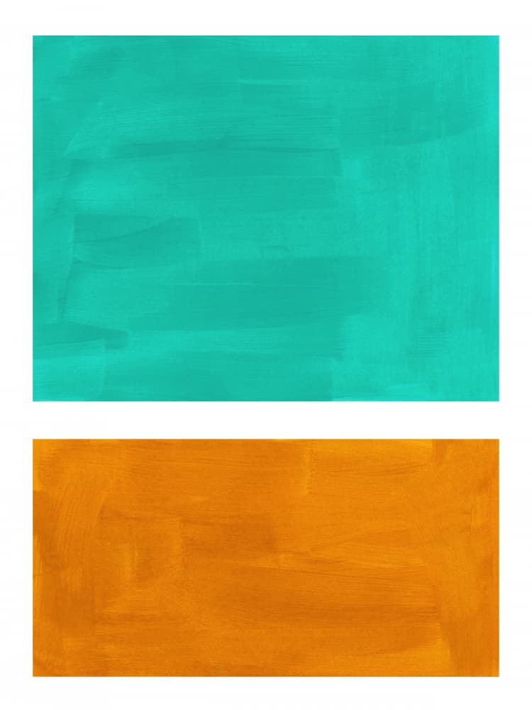 Vibrant Teal Orange Blocks by Ejaaz Haniff — canvas wall art