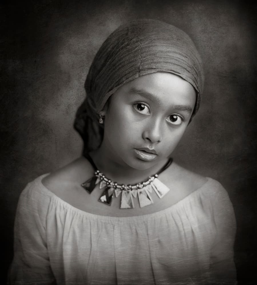 Pensive Girl Portrait by Hari Sulistiawan — canvas wall art