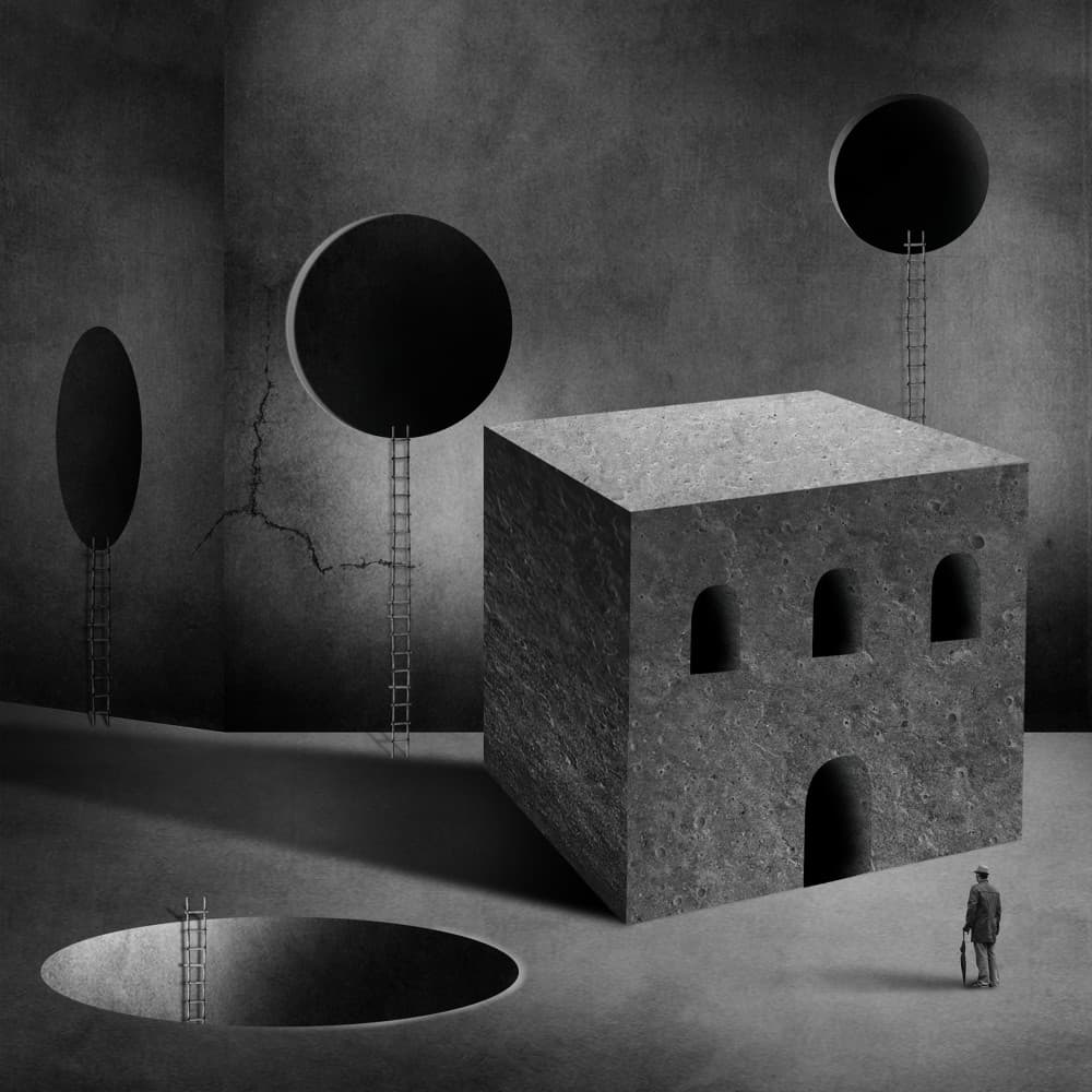 Man's Architectural Dilemma by Hari Sulistiawan — canvas wall art
