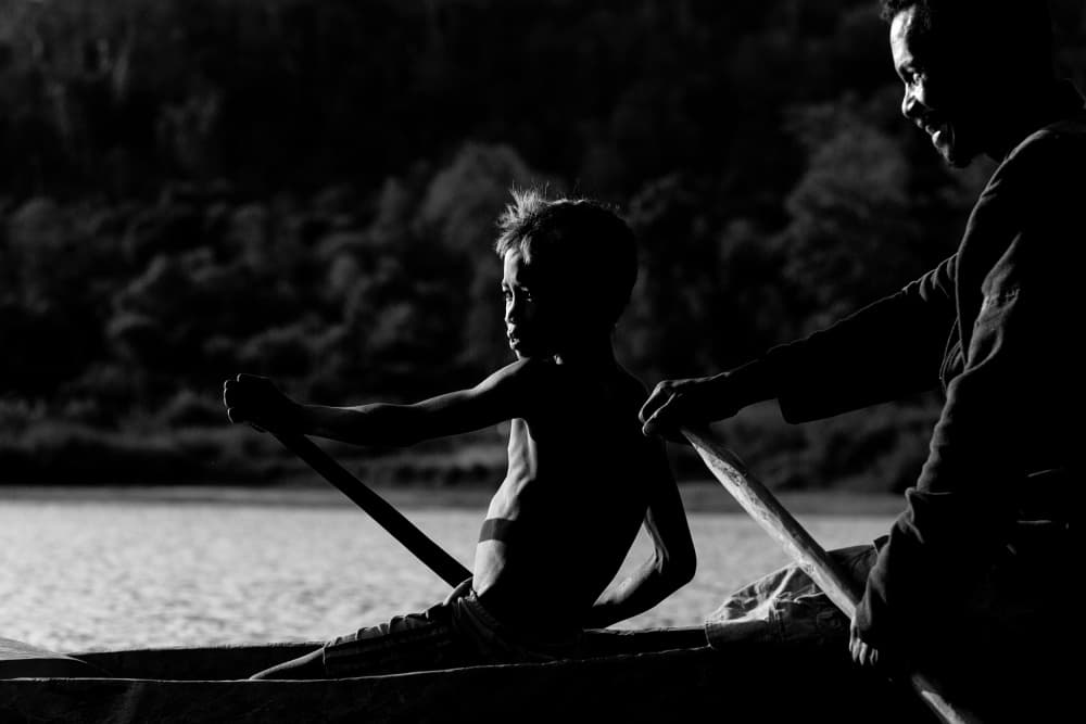 Boy Learning to Row by Gina Buliga — canvas wall art