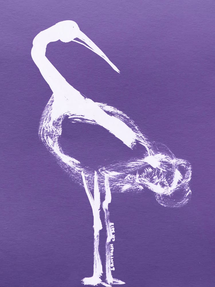 Abstract White Ibis by Santhosh ch — canvas wall art