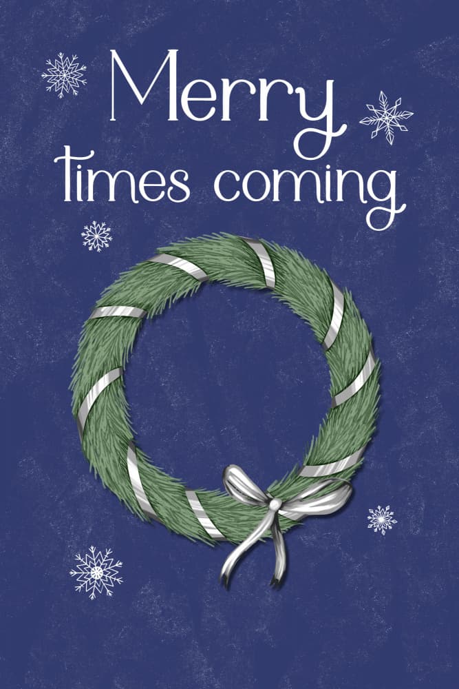 Merry Christmas Wreath by EMELIEmaria — canvas wall art
