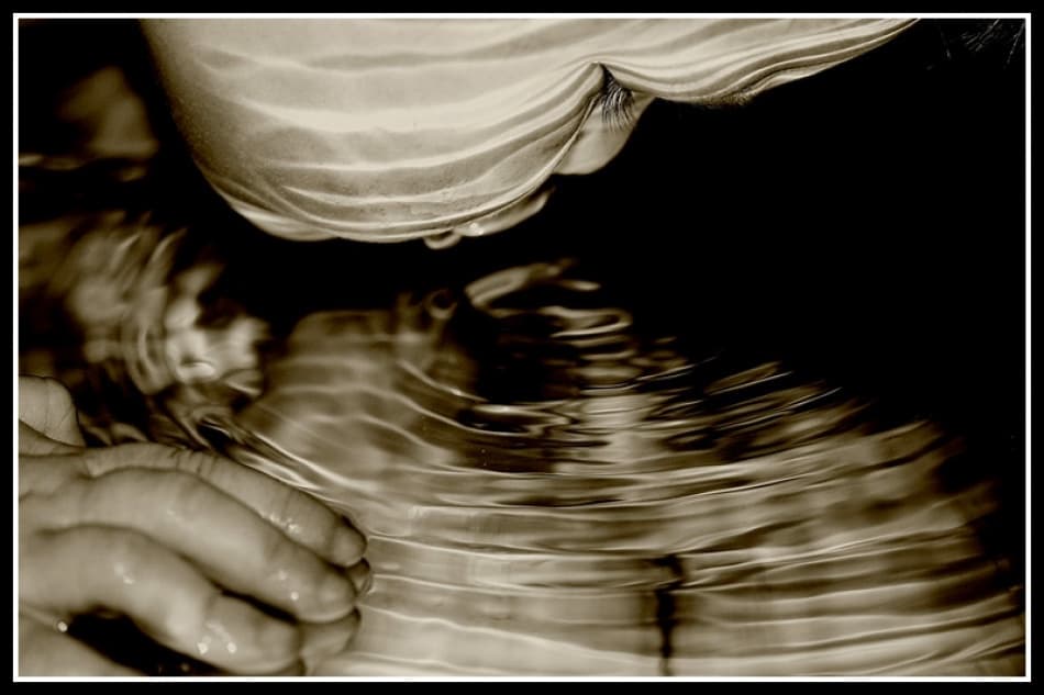Child's Gentle Water Touch by Willy Marthinussen — canvas wall art