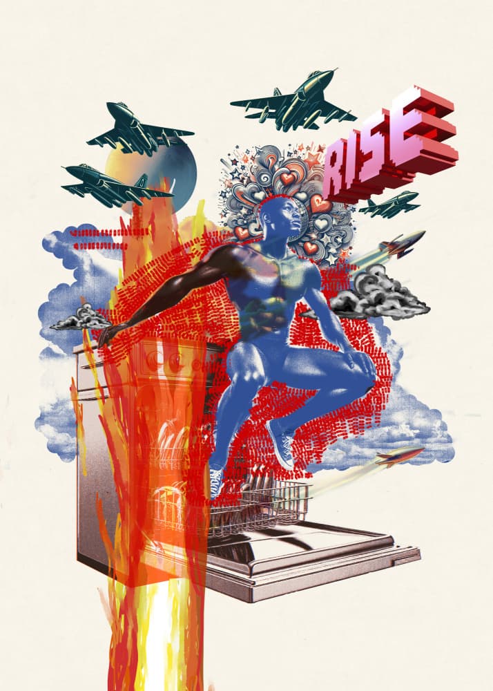 Superhero City Rise by XHOZUCAN — canvas wall art