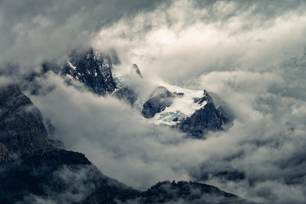 Dramatic Snowy Peaks by Carlos Guevara Vivanco — canvas wall art