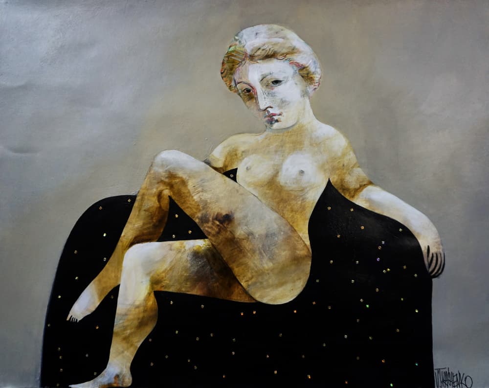 Ethereal Seated Nude by Victor Tkachenko — canvas wall art