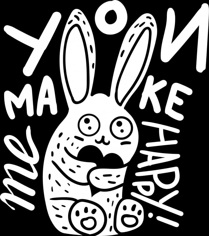 You Make Me Happy Bunny by Marika Barsrsind β canvas wall art