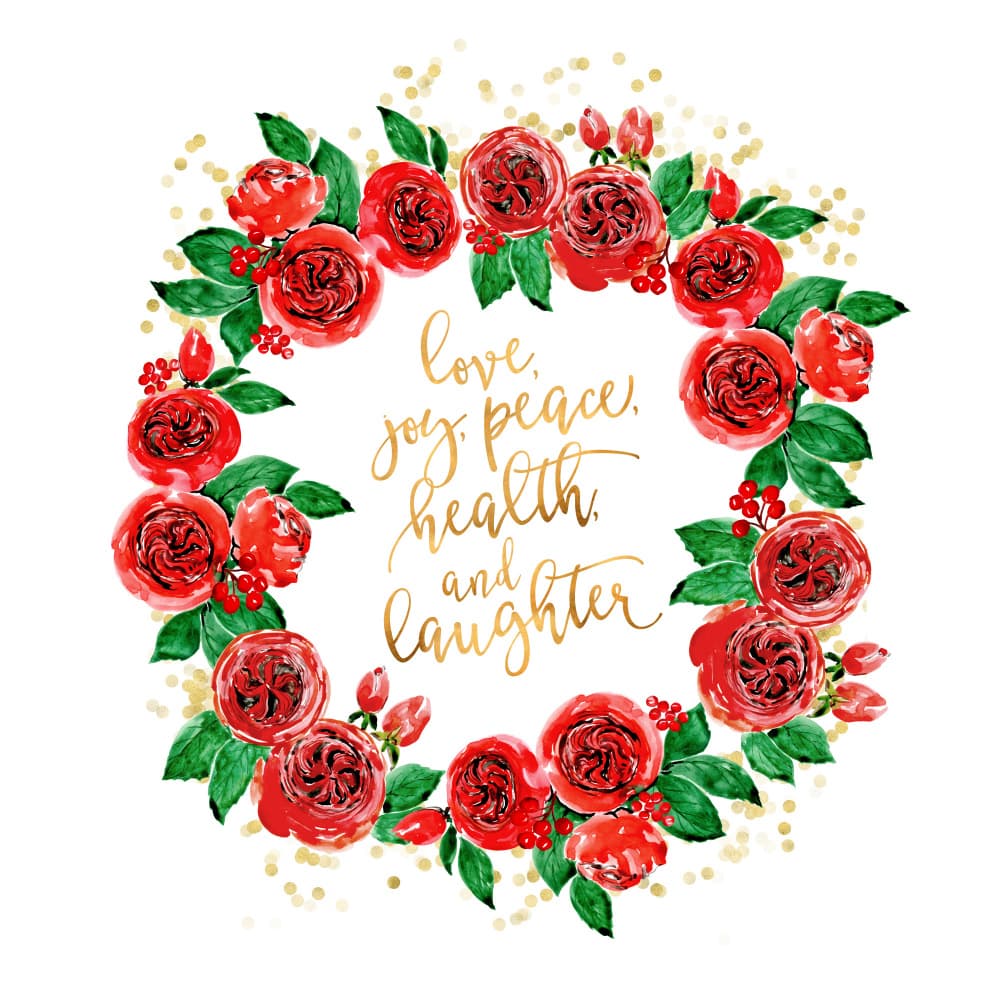 Holiday Rose Wreath by Rosana Laiz Blursbyai — canvas wall art
