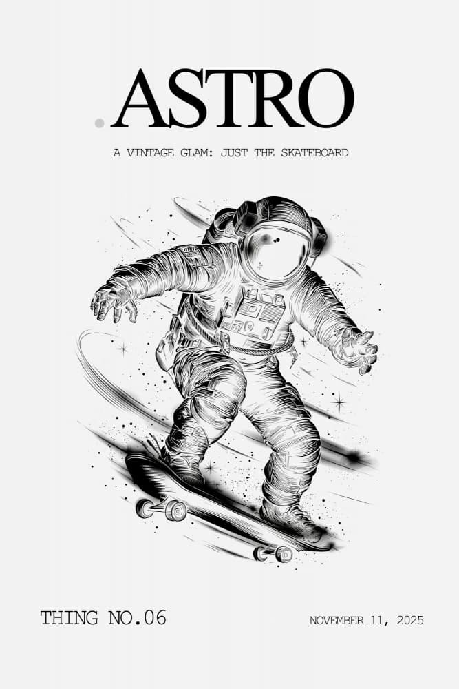 Skateboarding Astronaut by Rafal Kulik — canvas wall art