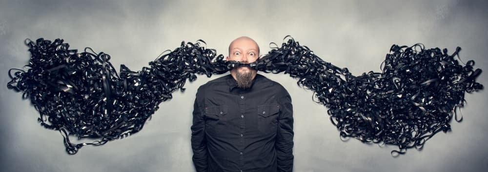 Tape Mustache Man by Petri Damstén — canvas wall art