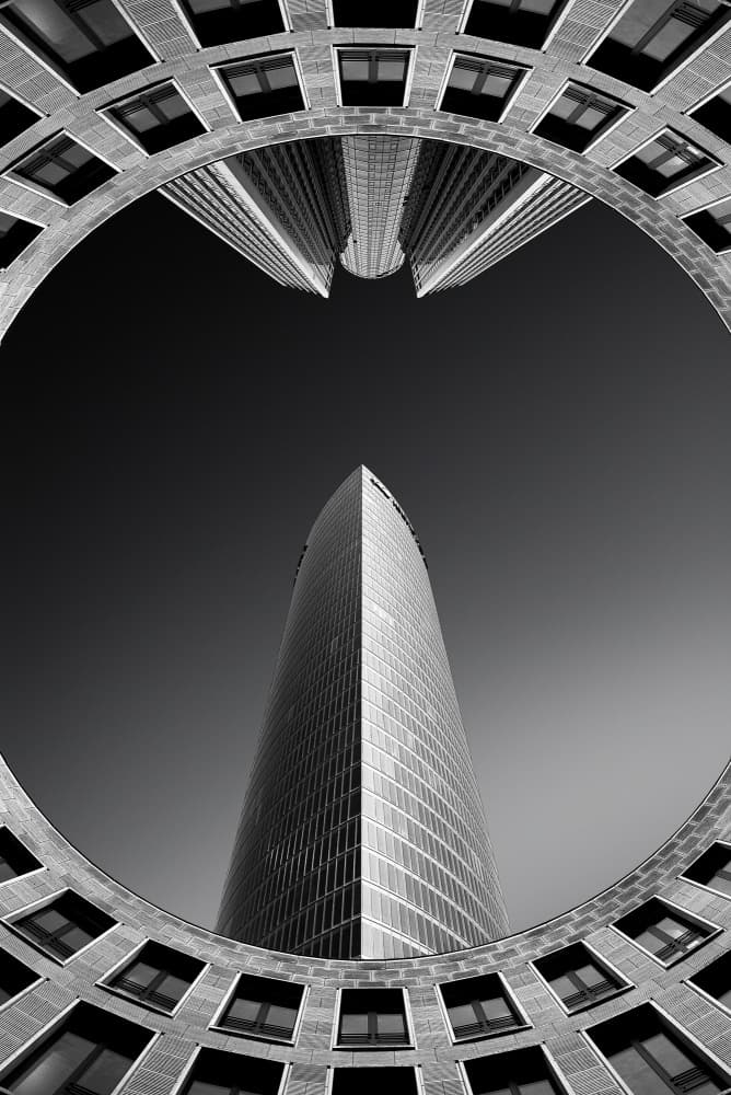 Modern Skyscraper Perspective by Jorge Pimenta — canvas wall art