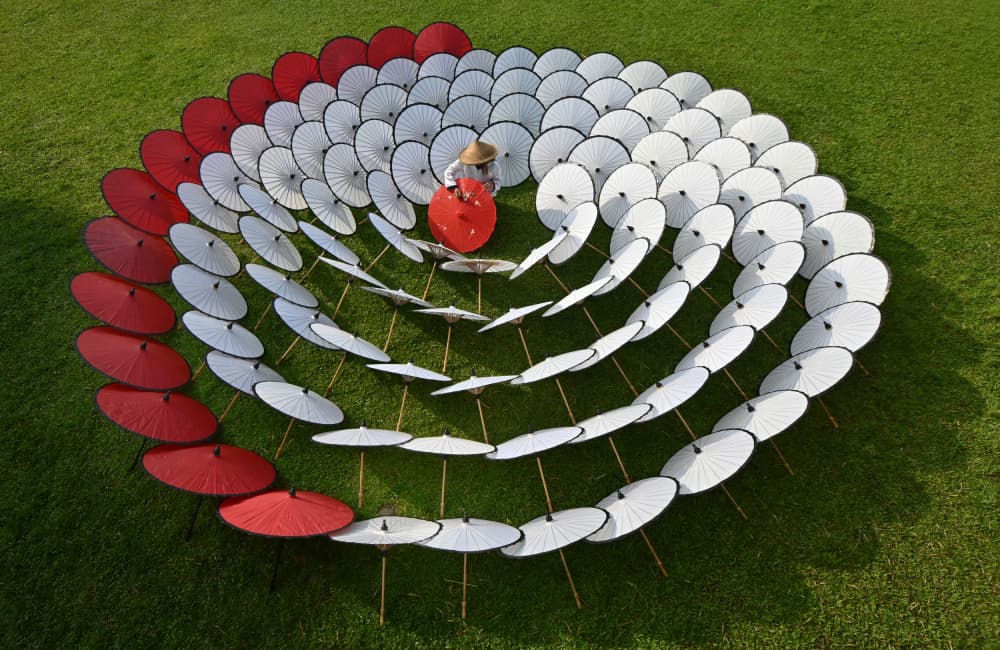 Artistic Umbrella Spiral by Rawisyah Aditya — canvas wall art