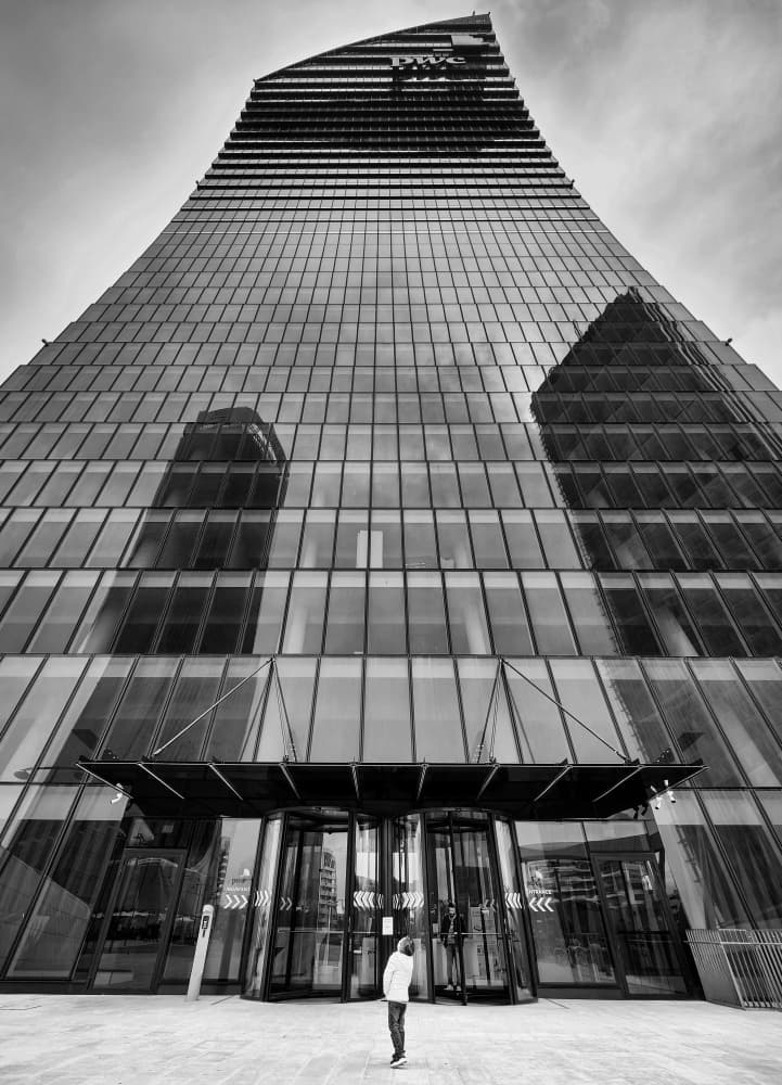 Modern Tower Reflections by Marco Tagliarino — canvas wall art