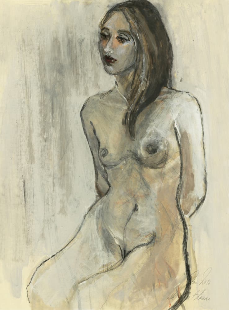 Contemplative Nude Figure by Ute Rathmann — canvas wall art