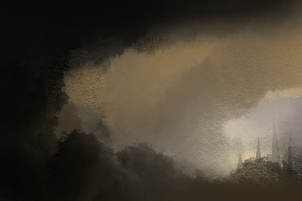 Misty Spires City by Josie George — canvas wall art