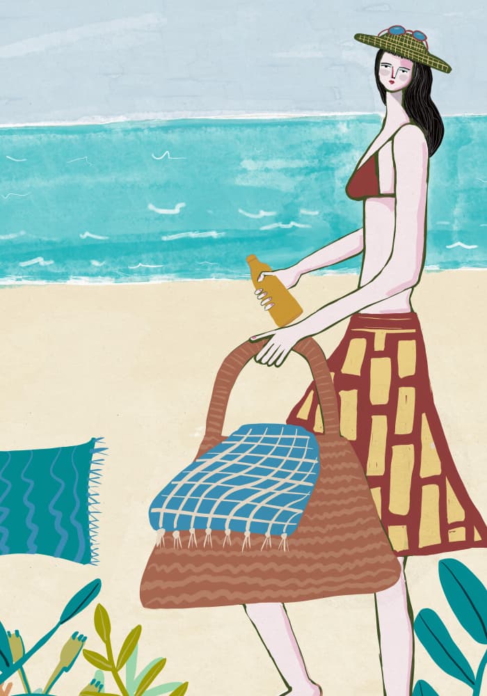 Summer Seaside Stroll by Sharyn Bursic — canvas wall art