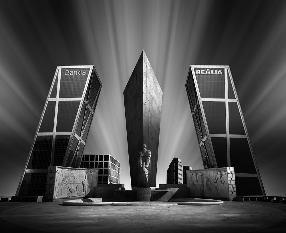 Dramatic Leaning Towers by Juan López Ruiz — canvas wall art