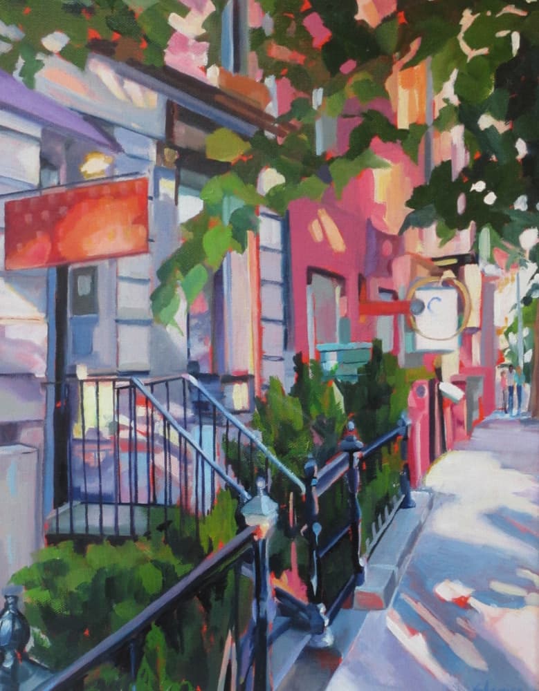 Colorful City Steps by Maxine Shore — canvas wall art