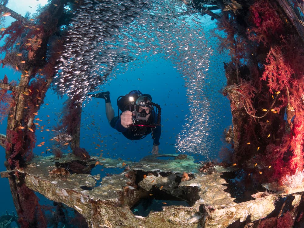 Underwater Wreck Explorer by Ilan Ben Tov — canvas wall art