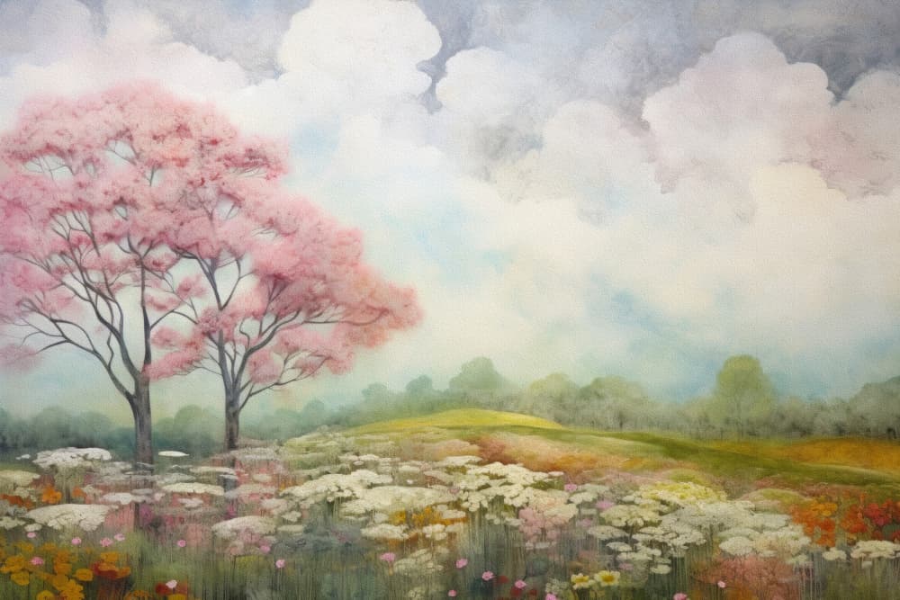 Dreamy Spring Landscape by Bilge Paksoylu — canvas wall art