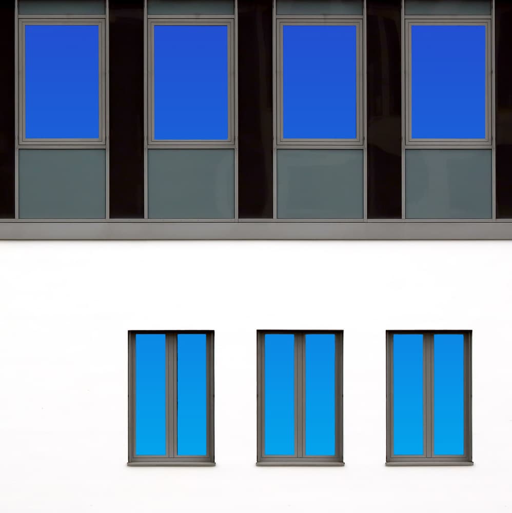 Modern Blue Windows by Hans-Wolfgang Hawerkamp — canvas wall art