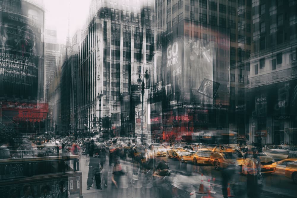 Metropolis In Motion by Rob Li — canvas wall art