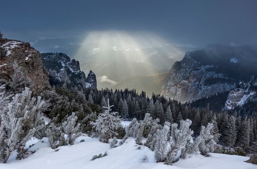 Winter Mountain Light by Lazar Ioan Ovidiu — canvas wall art