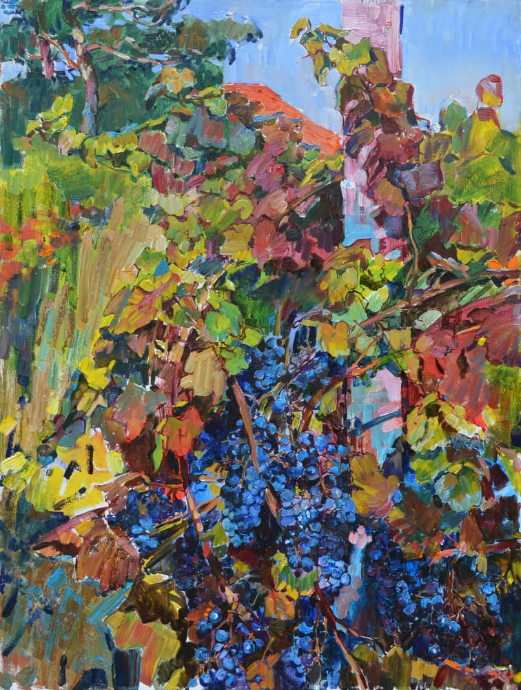 Vibrant Autumn Vineyard by Andrii Kutsachenko — canvas wall art