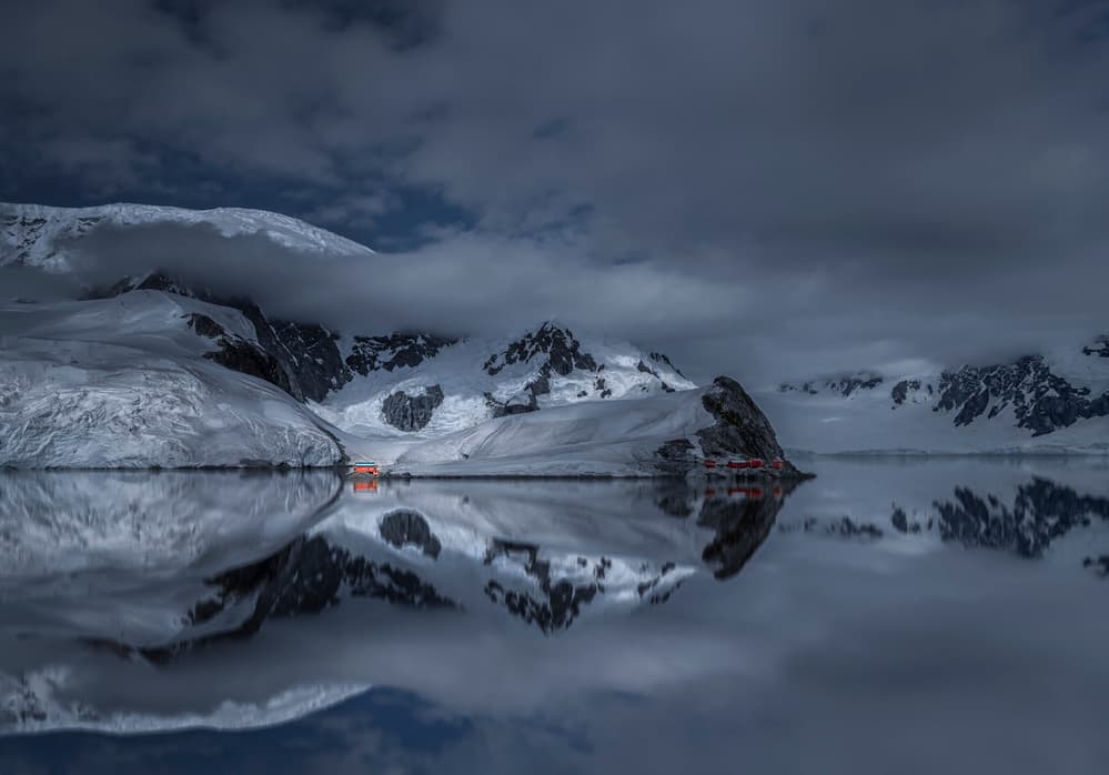 Antarctic Mountain Reflection by John-Mei Zhong — canvas wall art