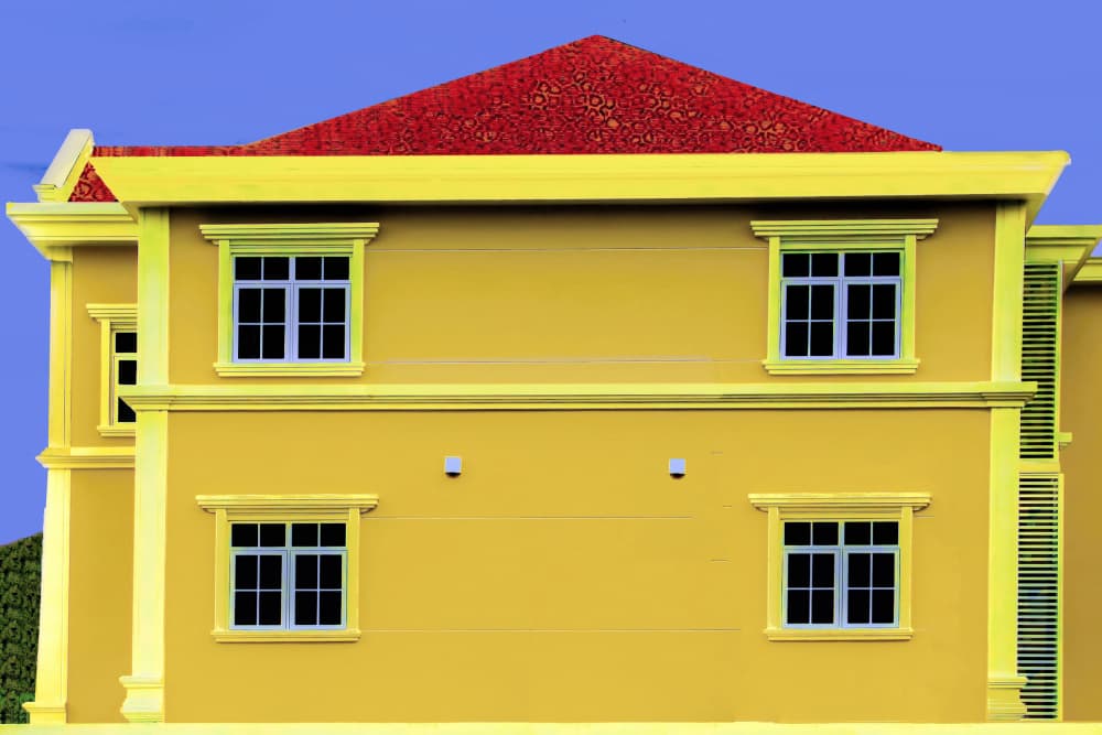 Yellow House Red Roof by Miro Susta — canvas wall art
