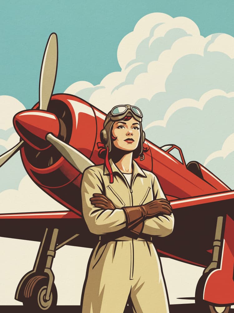 Confident Woman Aviator