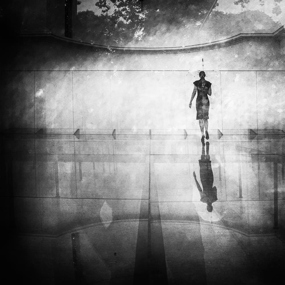 Solitary Rainy City Walk by Enrico Facchetti — canvas wall art