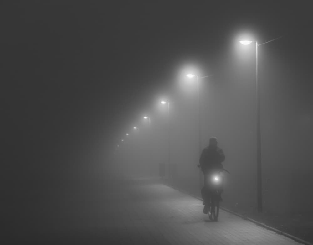 Foggy Night Rider by Anna Niemiec — canvas wall art