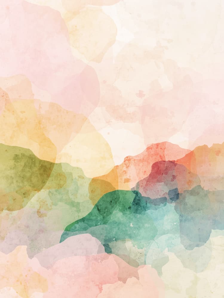 Dreamy Pastel Mountains by Ohkimiko — canvas wall art