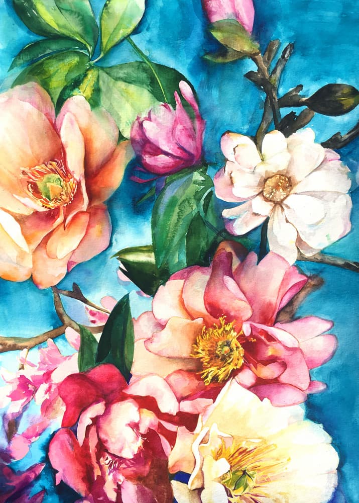 Vibrant Floral Medley by Christine Lindstrom — canvas wall art