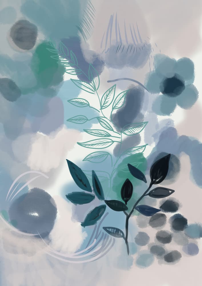 Abstract Botanical Leaves by casa cartissi — canvas wall art