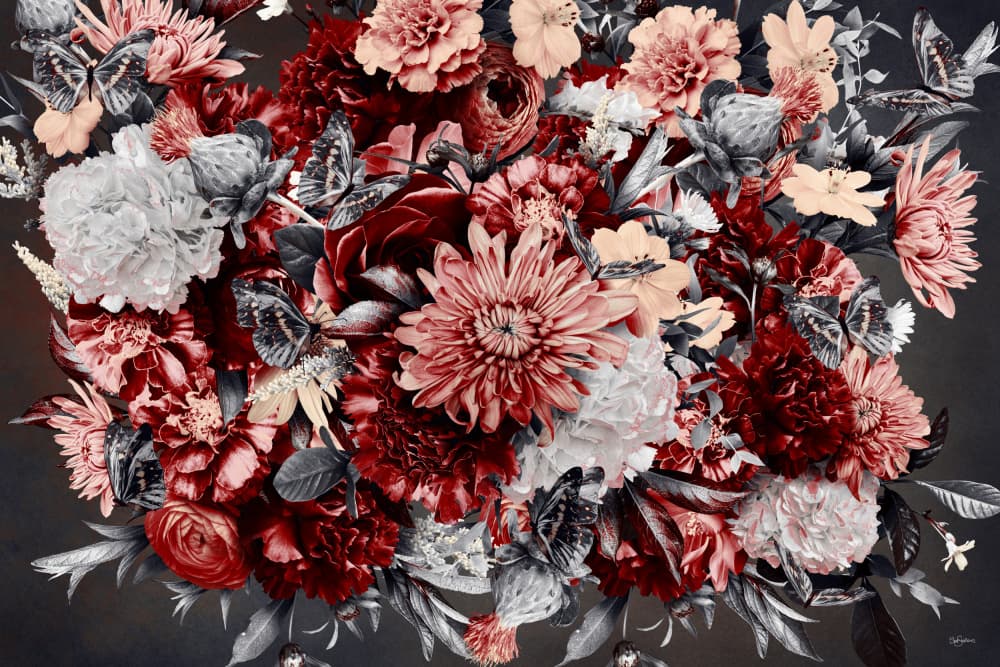 Dark Floral Bouquet by Sue Skellern — canvas wall art