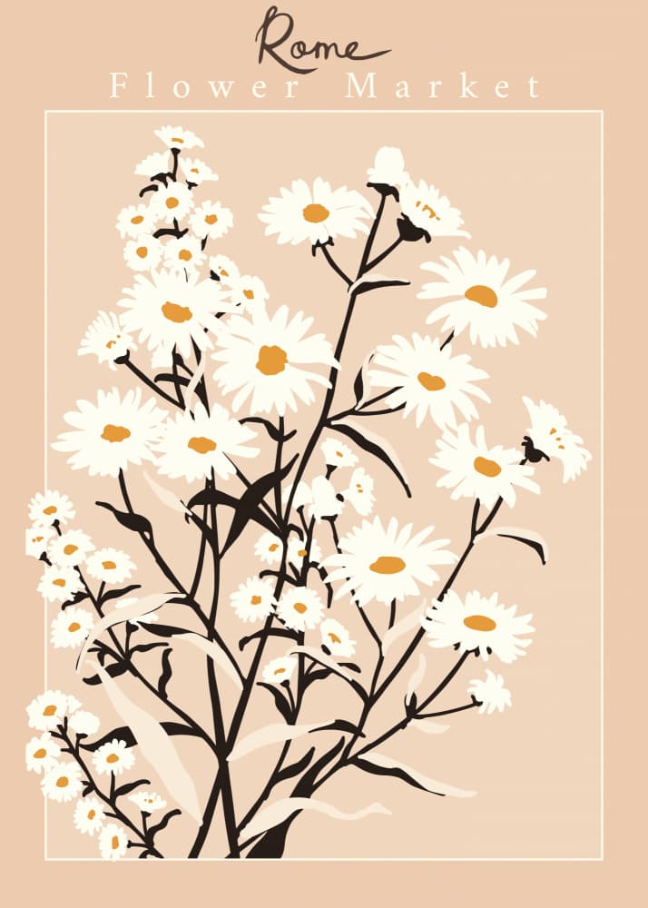 Rome Flower Market Daisies by Annick — canvas wall art