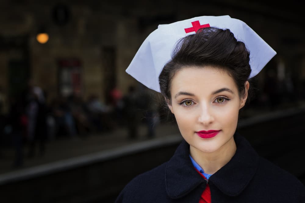 Vintage Nurse Portrait by Daniel Springgay — canvas wall art