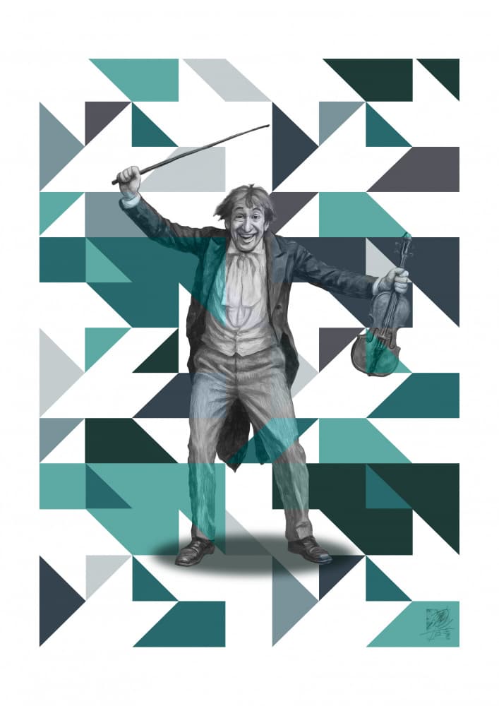 Joyful Violinist by Osvaldo Russo — canvas wall art