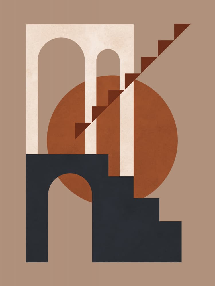 Terracotta Steps and Arches by Vitor Costa — canvas wall art
