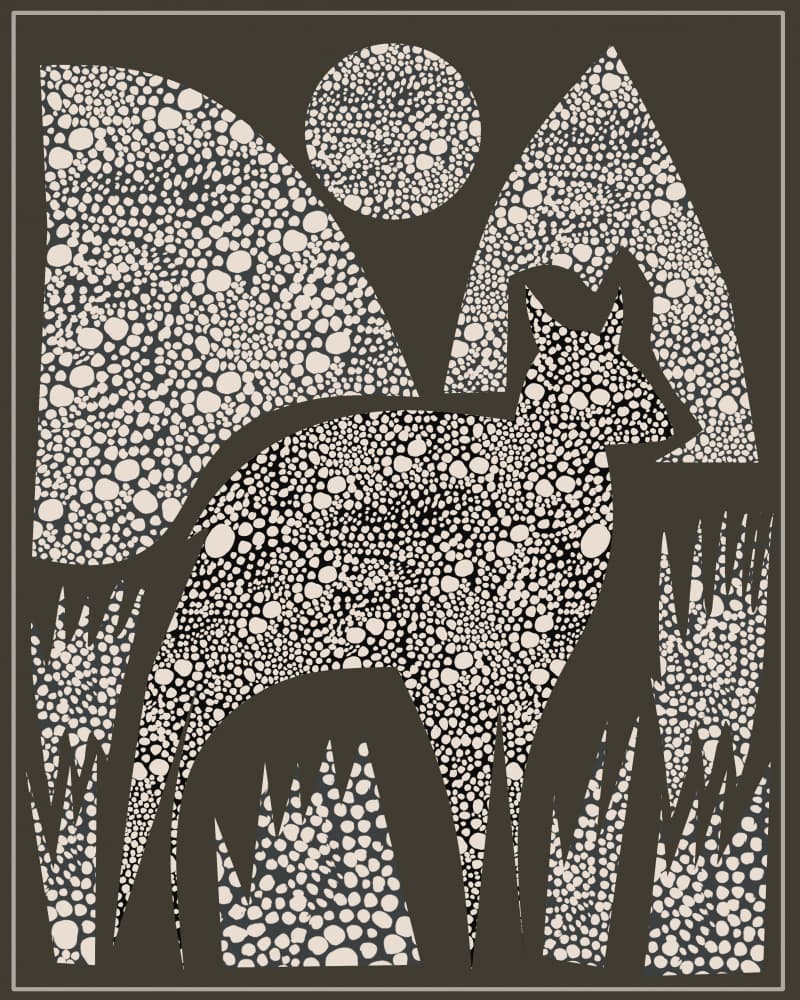 Mystical Fox Night by Josie George — canvas wall art