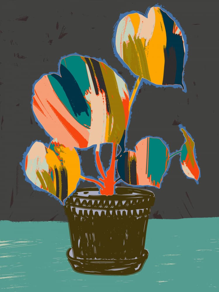 Colorful Abstract Plant by Annick — canvas wall art