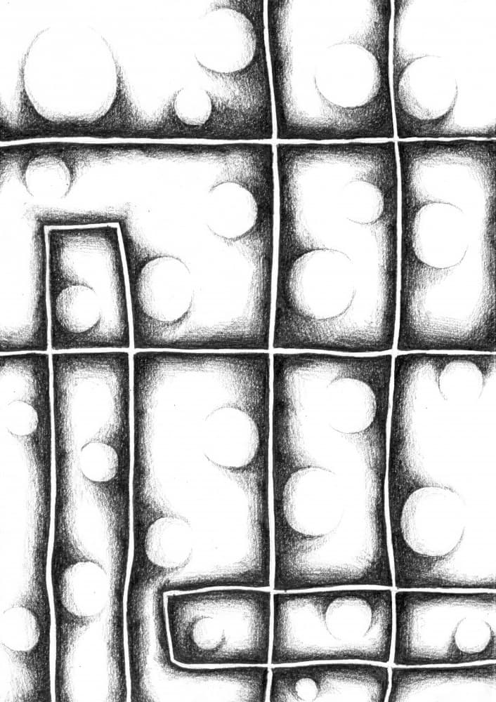 Abstract Shaded Spheres Grid by Kulik — canvas wall art