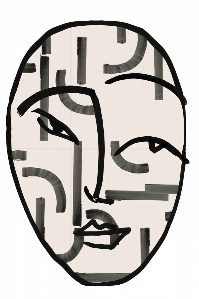 Abstract Female Face by casa cartissi — canvas wall art