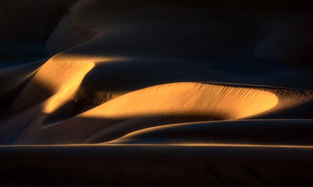 Golden Desert Dunes by Babak Mehrafshar — canvas wall art