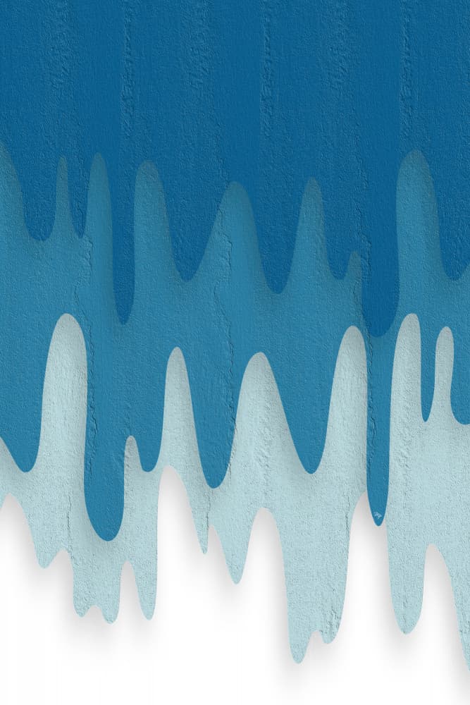Flowing Blue Drips by Martina — canvas wall art