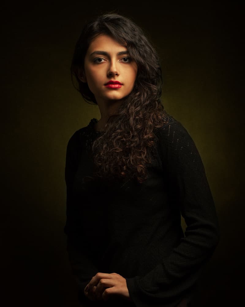 Intense Woman Portrait by Mehdi Mokhtari — canvas wall art