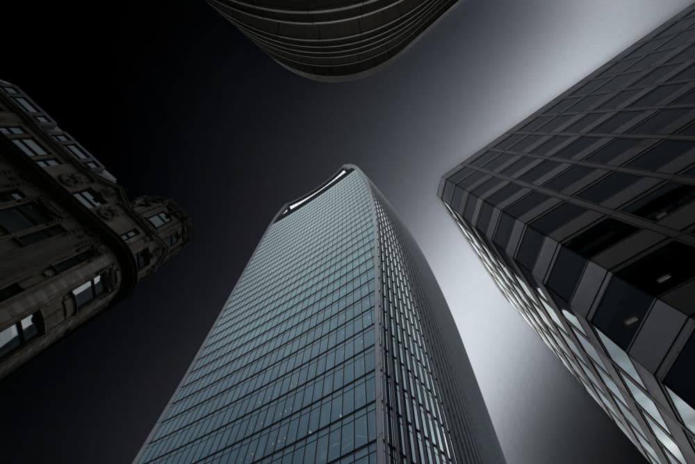 Modern City Towers by Jorge Pimenta — canvas wall art