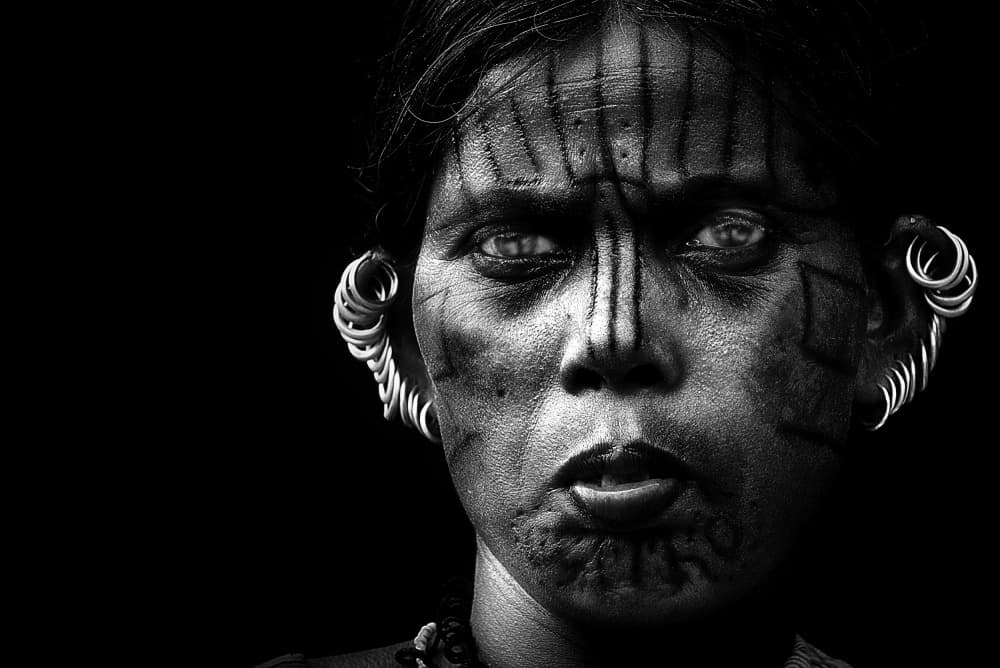 Intense Tribal Portrait by Sergio Pandolfini — canvas wall art